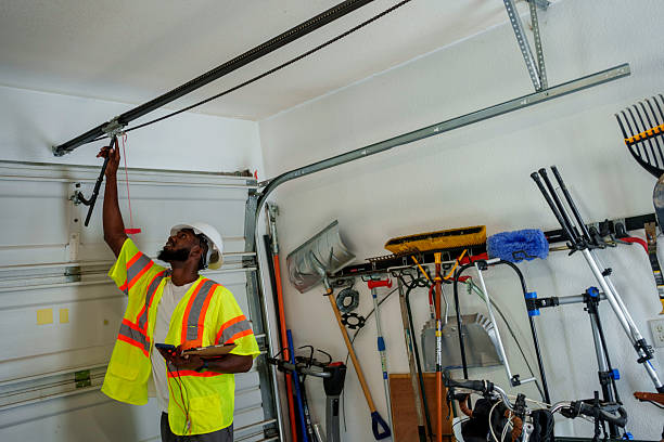 Professional Garage Door Panel Replacement technician working in Anoka, MN